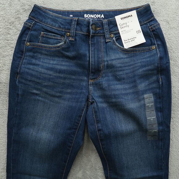 Sonoma Jeans Women's Size 0S Blue High-Rise Curvy Skinny Stretch 27" Inseam NWT - Picture 13 of 16